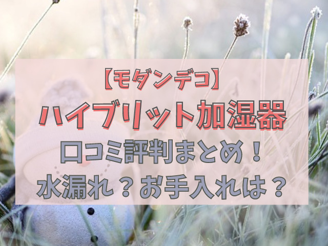 【モダンデコ】ハイブリット加湿器の口コミ評判まとめ！水漏れやお手入れは？